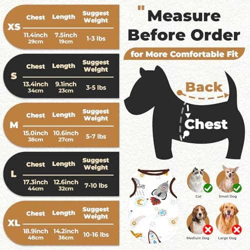 PETCARE Cartoon Dog Shirts for Small Dogs Cute Dog Clothes Brown Spaceship Tshirt Soft Cotton Puppy Pajamas Breathable Sleeveless Pet Tank Top Spring Summer Dogs Clothes for Chihuahua Yorkie Shih Tzu