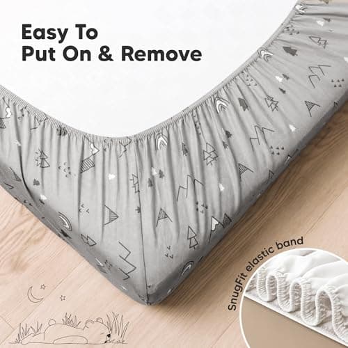 KeaBabies 2-pk Organic Cotton Crib Sheets for Boys Girls 58x28 (Woodland) — view 5