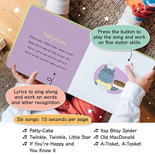 Cali’s Books Patty Cake Nursery Rhymes – Interactive Sound Book for Toddlers 1–3, Musical Book for 1 Year Olds, Perfect First Birthday Gift, 6 Favorite Songs — view 2