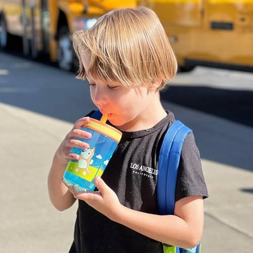 Zak Designs 15oz Bluey Kelso Tumbler Set, Leak-Proof Screw-On Lid with Straw Made of Durable Plastic and Silicone, Perfect Bundle for Kids, 2 Count (Pack of 1) — view 8