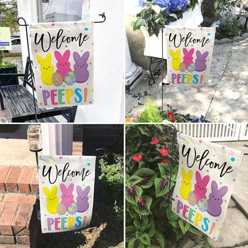 Easter Garden Flag (12x18) Double Sided - Welcome Bunny Spring Yard Flag - Easter Decorations Outdoor - Holiday Flag for Porch Patio Lawn Garden Decor — view 2