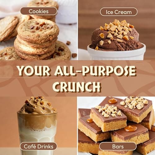 Snackathon Toffee Bits, Coarse Grind, 5 OZ Resealable Bag, Sweet & Crunchy Butter Toffee Pieces for Ice Cream Topping, Baking & Desserts, Made in USA — view 2
