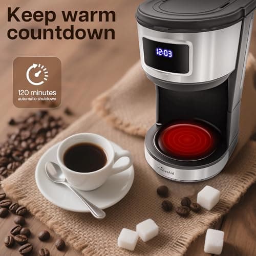 HousesAid 12 Cup Programmable Coffee Maker,Touchscreen Drip Coffee Maker-12 Cup Keep-Warm Function, Auto Shut-Off,Stainless Steel Construction,Permanent Filter,Ideal for Home and Office Use