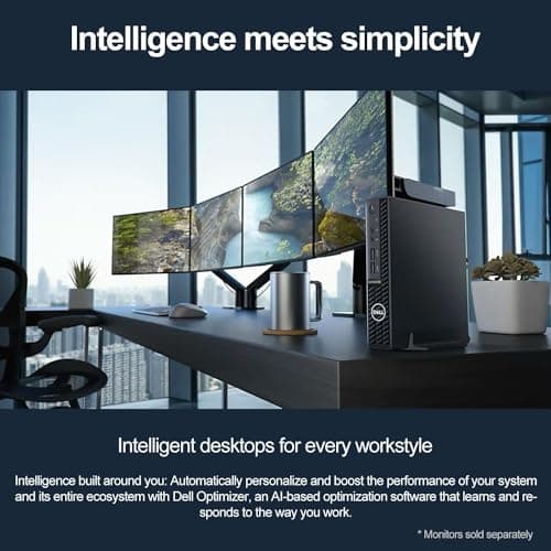 Dell OptiPlex 3080 Micro PC | Intel Core i5-10500T | 16GB RAM | 512GB SSD | Windows 11 Pro | Wi-Fi+ BT | Mini Desktop Computer (Renewed) (16GB RAM + 512GB SSD) — view 2