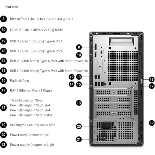 Dell QCT1250 Business Desktop, New OptiPlex Version - Intel 14th Gen i5-14500(Beats Intel 13th Gen i7-13700), 16GB DDR5 RAM, 1TB PCIe SSD, Ultra-Quiet Design, Windows 11 — view 3