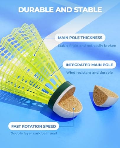 HIRALIY 6/12/24 Pack Badminton Birdies Nylon, 360 Nylon Glow in The Dark Badminton Shuttlecocks for Backyard, 2 Color Light Up Durable Set, Wind Resistant Ball for Family (Regular Birdies, 12)