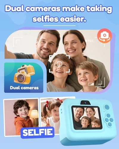 Dylanto Kids Camera Instant Print,1080P Kids Instant Cameras that Print Photos,Christmas Birthday Gifts for Girls Age 3-12,Portable Toy for 3 4 5 6 7 8 9 10 Year Old Girls Boys-Blue — view 4