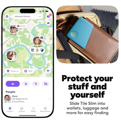 Life360 Tile Slim - Wallet Finder, Bluetooth Tracker and Item Locator for Luggage Tags, Passports and More. Both iOS and Android Compatible. Phone Finder. 1-Pack (Aqua Lemon) — view 2