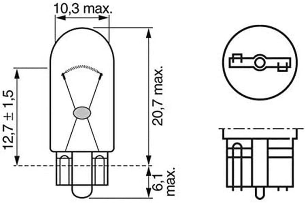 Bosch W5W (501) Pure Light Car Light Bulbs - 12 V 5 W W2,1x9,5d - 2 Bulbs — view 4