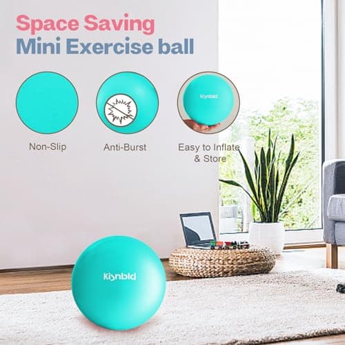 kisnbld Small Exercise Ball, 9 Inch Mini Pilates Ball, Anti Burst and Slip Resistant Mini Yoga Ball for Stability, Fitness, Physical Therapy, Stretching & Core Strength Workout at Home Gym & Office — view 4