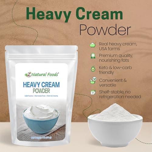Z Natural Foods Heavy Cream Powder - Nutrient-Dense, Delicious Powdered Cream with 1-Year Shelf Life - Easy to Use & Perfect for Coffee, Baking & Recipes, Keto-Friendly, Gluten-Free, 1 lb — view 2