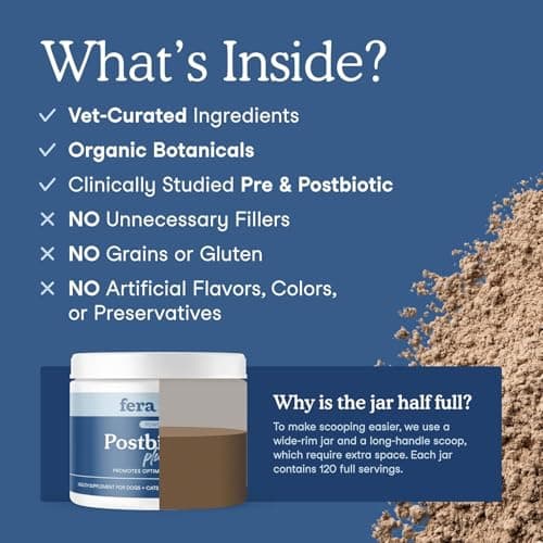 Fera Pets Postbiotics Plus Prebiotics for Dogs & Cats, 120 Scoops — view 2