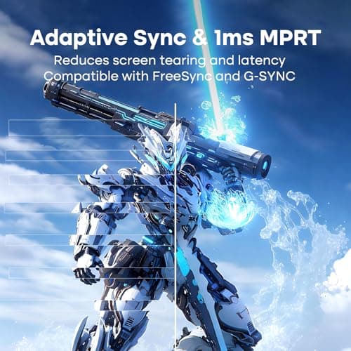 Amzfast 24 Inch Gaming Monitor 180Hz QHD (2560 ×1440) Fast IPS Monitor, 1ms G-SYNC Compatible, Built-in Speakers, 96% DCI-P3, HDR10, Height Adjustable, HDMI 2.0 x 2 & DP 1.4 x 2, AMZG24F6Q — view 2