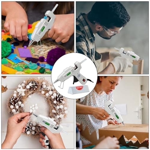 Krightlink Hot Glue Gun Kit with 30 Glue Sticks, Fast Preheating Hot Melt, High Temp for School Crafts DIY Arts and Quick Home Repairs (20w) — view 4