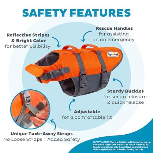 Outward Hound Granby Splash Orange Dog Life Jacket, Large — view 4