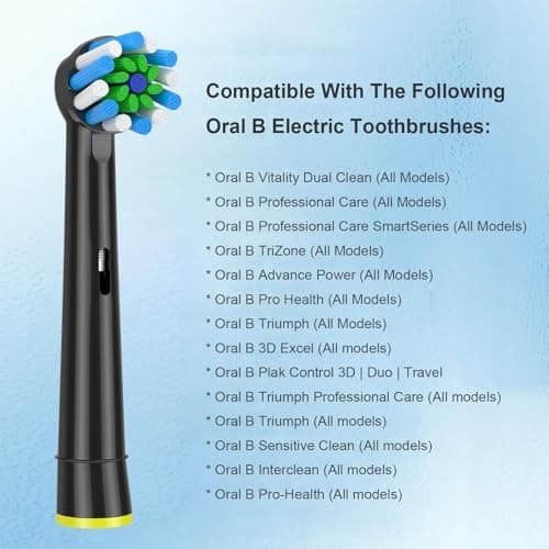 Replacement Toothbrush Heads Compatible with Oral B Electric Toothbrush Braun,12pcs Black Toothbrush Heads for 3professional,3Sensitive,3professional PRO,3Cross, Medium and Soft