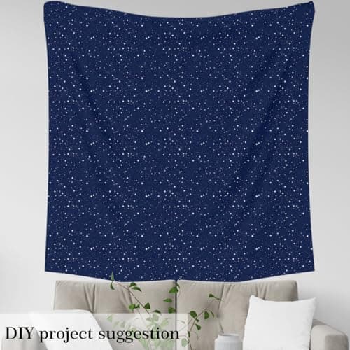 Feelyou Galaxy Upholstery Fabric by The Yard, Outer Space Starry Sky Outdoor Fabric by The Yard, Universe Twinkle Stars Decorative Fabric for Upholstery and Home DIY Projects, 1 Yard, Blue White — view 2