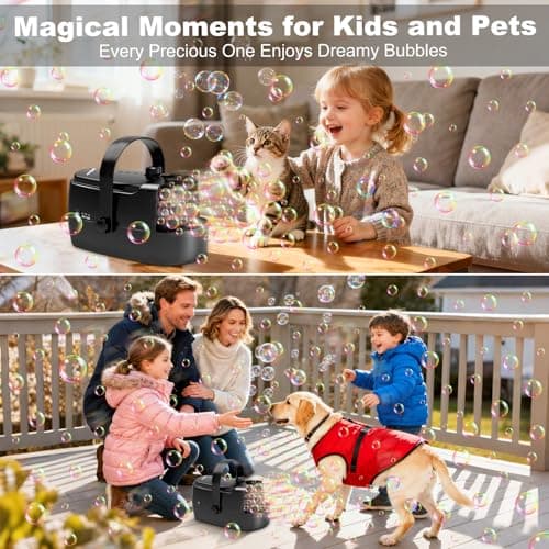 Zerhunt Durable Bubble Machine for Party: 3 Power Modes for Non-Stop Fun - 18000+ Bubbles Per Minute High Output 30 Mins Bubbles per Refill - Kids Safe Auto-Stop for Outdoor Backyard Birthday — view 6