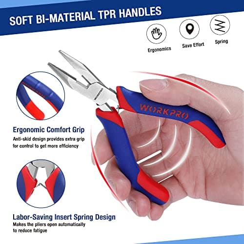 WORKPRO Mini Pliers Set, 3-Piece Small Pliers Tool Kit — view 3