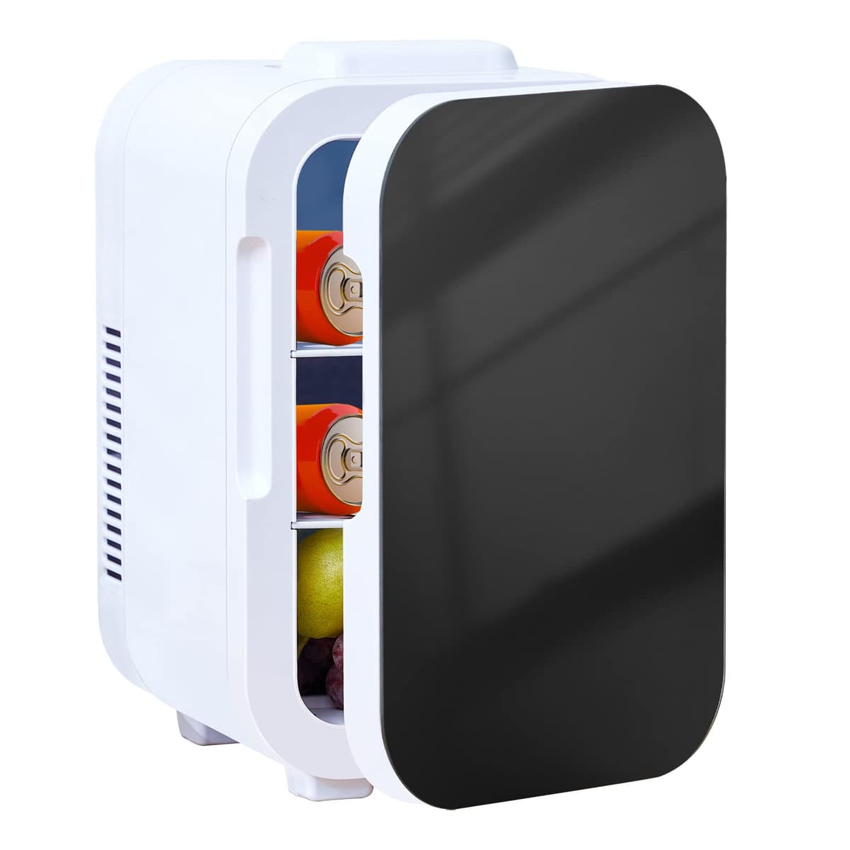 CLIPOP Portable Mini Fridge for Bedroom Quiet 10L Camping Fridge, 15 Cans Small Car Fridge Refrigerator, AC+DC Power Drink Cooler for Dorm, Travel, Office, Skin Care, Makeup (Black)