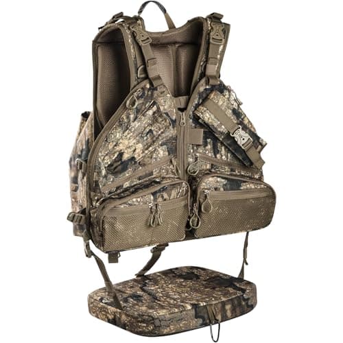 BLISSWILL Turkey Hunting Vest backpack with Seat,Adjustable Camo Vest with Game Pouch for Men Women,Upland Bird Hunting Gear