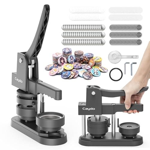 Caydo 2.25in(58mm) Button Maker Machine, Pin Maker Machine for Anime Fans DIY Badge Making Press Kit, Create Fan Pins for Conventions, Anime Meetups & Band Parties, Gifts for Young Adults