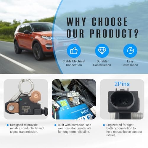 NOVAPARTS Battery Sensor Cable Terminal Negative LR038721 for Land Rover Range Rover Evoque 2012-2016, Range Rover 2013-2016, Range Rover Sport LR4 2014-2016, LR2 2013-2015 LR026038 LR038720 — view 2