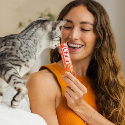 INABA Churu Lickable Purée Natural Cat Treats Gift Box - Tuna with Salmon Recipe, 8 Tube Gift Box