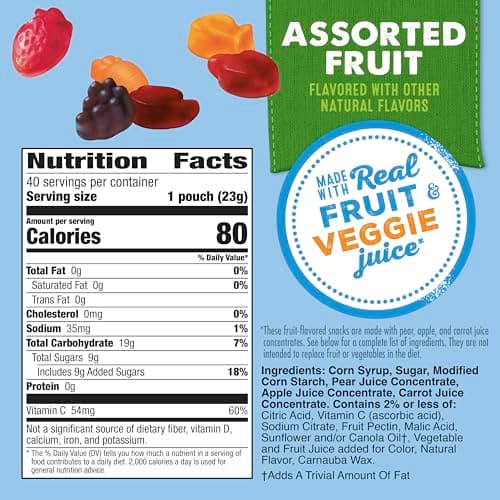 Mott's Assorted Fruit Flavored Snacks, Made with Real Fruit Puree (40 Pack)
