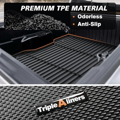 TripleAliners Truck Bed Mat Compatible with 2024 Toyota Tacoma Accessories 6FT Vehicle Bed Mat Perfectly Flush All Weather Protection TPE Heavy Duty Pickup Car Bed Cargo Mat — view 4