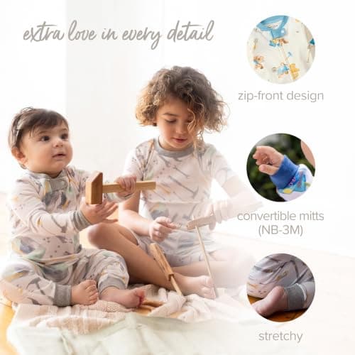 Burt's Bees Baby Unisex Footless Sleeper Pajama, 1-Pc Zip-Up Footie Pajama — view 3