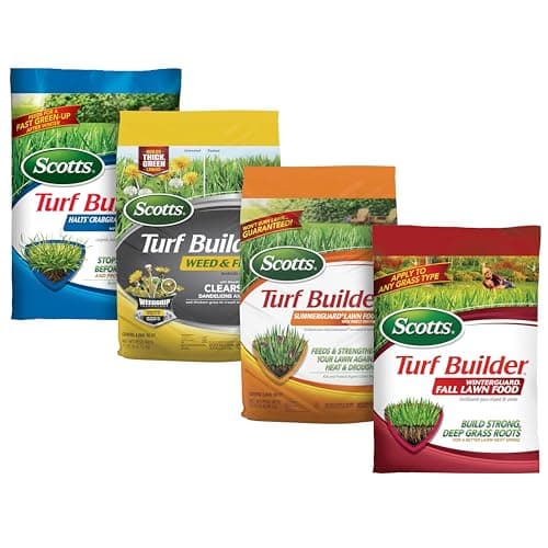Scotts Turf Builder 4-Bag Lawn Care Bundle for Small Lawns with Halts Crabgrass Preventer, Weed & Feed5, SummerGuard and WinterGuard