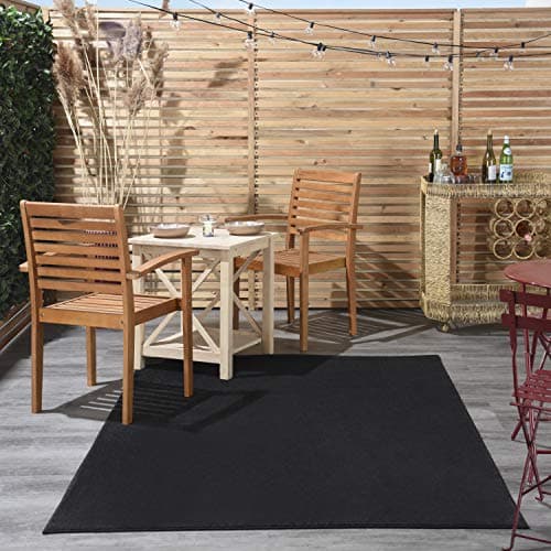 Nourison Essentials Black 5' x 7' Area Rug, Easy Cleaning, Non Shedding, Indoor/Outdoor, Contemporary Style, Rectangular — view 3