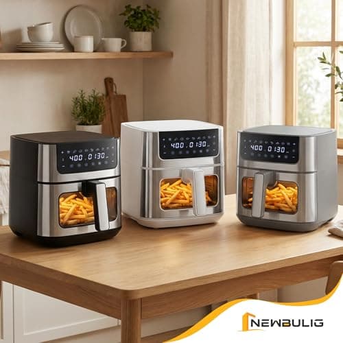 NEWBULIG Air Fryer 6.34QT Airfryer with Visible Window Stainless Steel — view 11