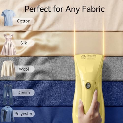 HiLIFE Steamer for Clothes, Portable Handheld Garment Wrinkle Remover, 240ml Big Capacity, 700W, Strong Penetrating Steam, for Home, Office and Travel, ONLY FOR 120V, Pale Lemon — view 2