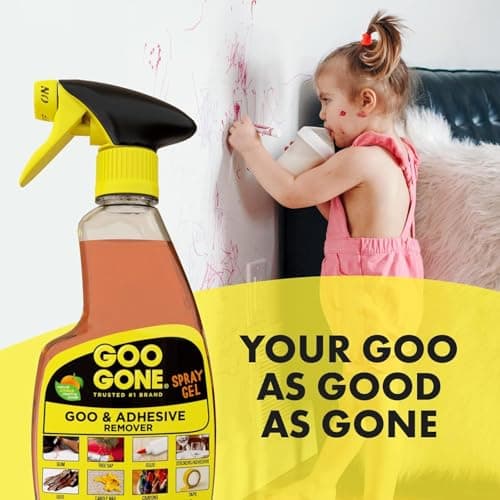 Goo Gone Spray Adhesive Remover Gel 12 Oz with Scraper, Removes Glue, Stickers, Tape Residue, Grease, Gum & Wax, Adhesive Spray with Citrus Cleaning Power for Hard Surfaces, Carpets & Fabrics — view 7