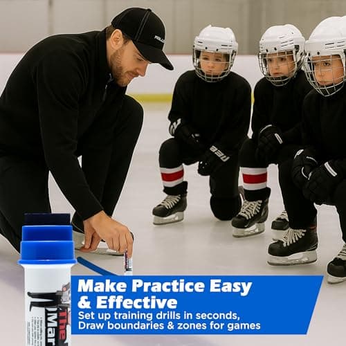 The Hockey Marker Easy Crease Blue Marker for Ice – Durable Hockey Marker for Ice Rink Training, Ice Paint Marker for Hockey Practice, Coaches & Teams, High‑Visibility Ink, 3pcs — view 2