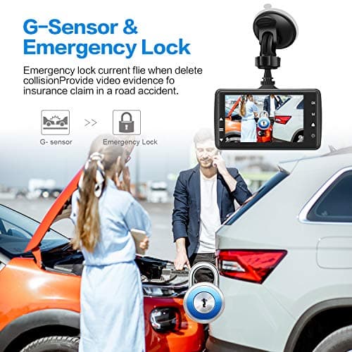 Dash Cam Front with 32G SD Card, BOOGIIO 1080P FHD Car Driving Recorder 3'' IPS Screen 170°Wide Angle Dashboard Camera Aluminum Alloy Case, WDR G-Sensor Parking Monitor Loop Recording Motion Detection — view 4