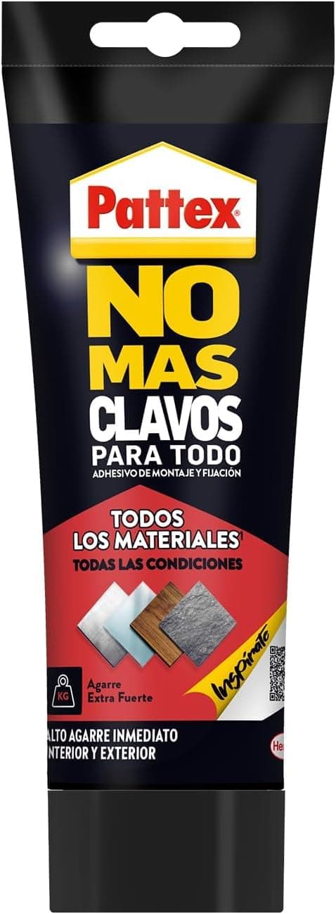 Pattex No Más Clavos Para Todo HighTack, adhesivo de montaje resistente a temperaturas extremas, pegamento fuerte en superficies húmedas, adhesivo blanco, 1 tubo x 142 g — view 8