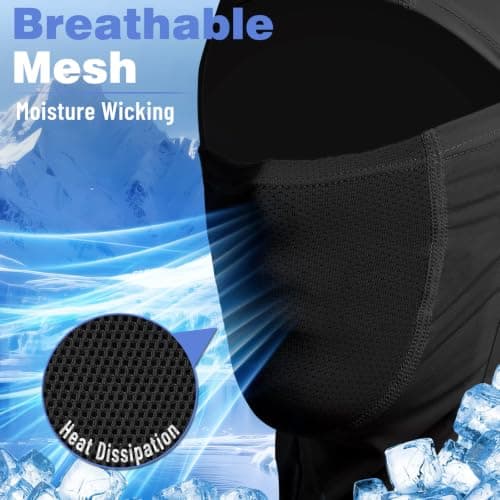 2Pcs Balaclava Face Mask for Men Women, Lightweight Breathable Quick Dry Summer Cooling UV Protection Sun Hood for Motorcycle Cycling Running Hiking Fishing Outdoor