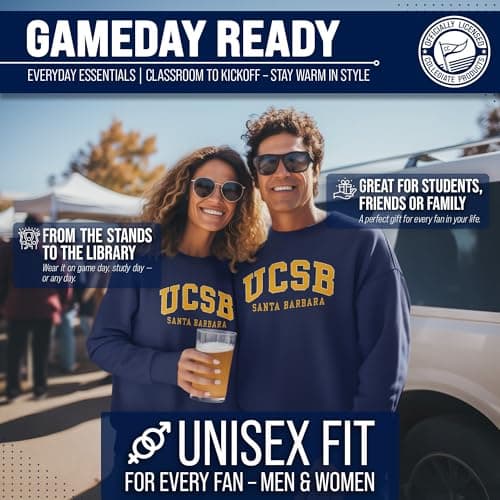 UCSB Sweatshirt Fleece Crewneck for Men and Women - Navy, Small — view 3