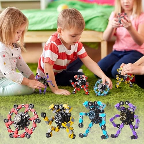 Gokeey Stocking Stuffers Gifts for Grandkids Transformable Fidget Spinners for Kids and Adults Stress Relief Sensory Fidget Toys for Boys Age 8-13 Teen Girls Kids Toys2 Pcs — view 2