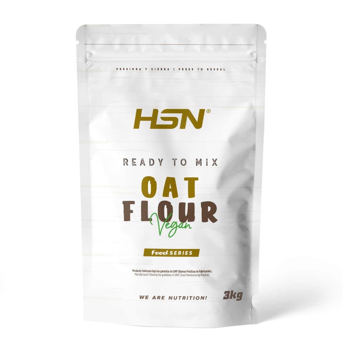 HSN Harina de Avena de Sabores Instantánea en Polvo | Sin Sabor 3Kg = 60 Tomas por Envase | Sin Azúcares Añadidos | Ideal Tortitas de Avena, Batidos de Proteínas | No-GMO, Vegano