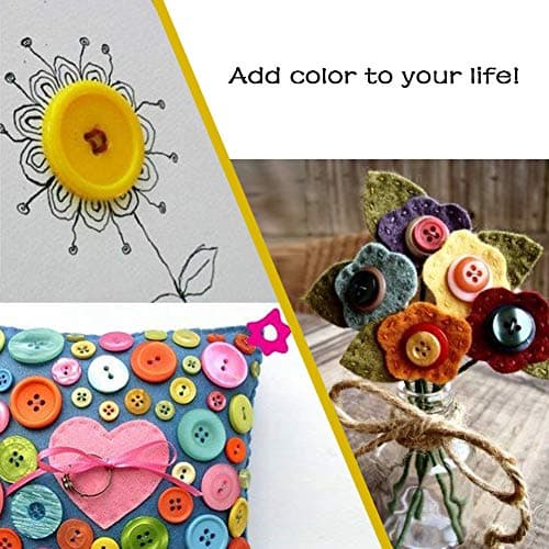 Greentime 600-700 PCS Mixed Color Assorted Sizes Round Resin Buttons for Crafts Sewing DIY Manual Button Painting DIY Handmade Ornament Buttons Easter Egg Fillers Decorative — view 5