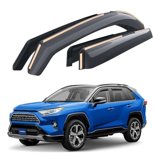 Goodyear Shatterproof in-Channel Window Deflectors for Toyota RAV4 2019-2025, Rain Guards, Window Visors for Cars, Vent Deflector, Car Accessories, 4 pcs - GY007771