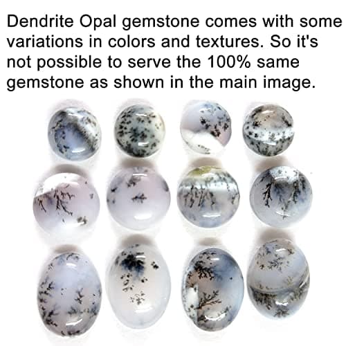 JEWELOPORIUM Gray Dendrite Opal Silver Ring Size 9, 925 Sterling Silver Ring for Women, Real Oval Gemstone Handmade Jewelry — view 4