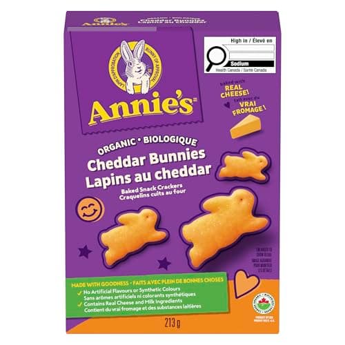ANNIE'S Cheddar Baked Snack Crackers, Organic, No Artificial Flavours, No Synthetic Colours, Contains Real Cheese and Real Milk Ingredients, 213 Grams Package of Bunny Shaped Crackers — view 9