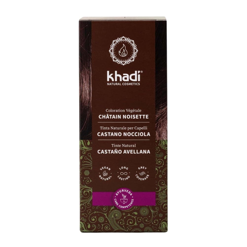 khadi CASTANO MEDIO Tinte vegetal para el cabello - tinte para un color castaño canela vivo y cálido hasta un castaño medio intenso y profundo - 100% vegetal - 100 g — view 29