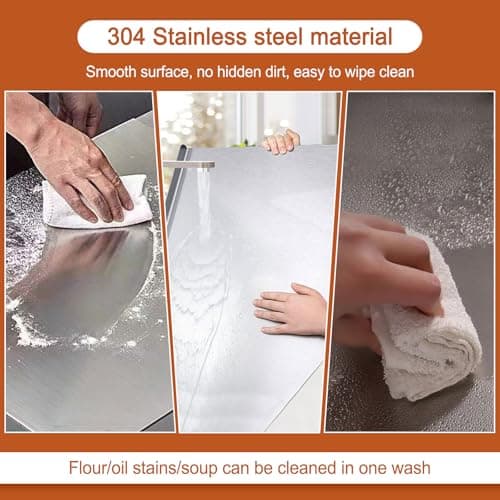 Stainless Steel Cutting Boards for Kitchen,304 Stainless Steel Chopping Boards with Lip and Non-slip silicone pad for Countertop Cutting Meats Fruits,Easy To Clean(11.8 * 15.7 * 0.06inch) — view 4