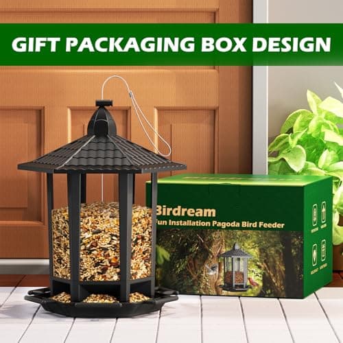 Birdream 2 Pack Bird Feeders for Outdoors, Retro Pagoda Design Fun Installation Bird Seed, Attracting Wild Birds Chickadees Goldfinches Cardinals Finches and Sparrows — view 6